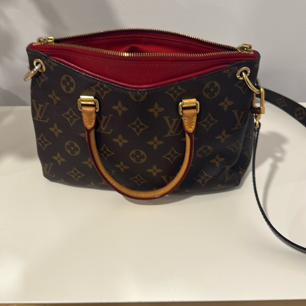 Louis Vuitton Monogram Satchel with Red Interior